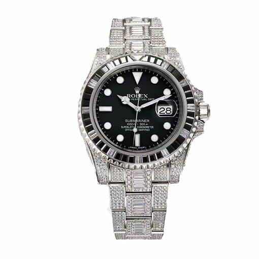rolex-submariner-date-diamond-black-bezel-replica-watch