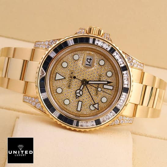 Rolex GMT-Master 116758SA Yellow Gold Oyster Bracelet Replica
