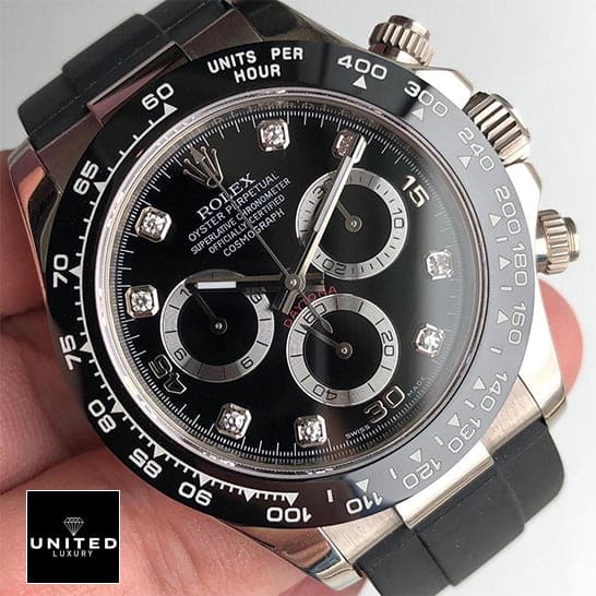 Rolex Daytona Oysterflex 116519LN Black Bezel Stainless Steel Case Replica