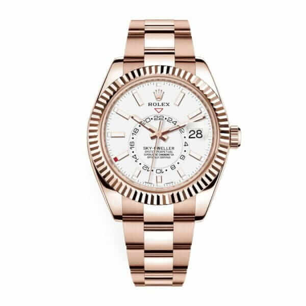 rolex sky dweller rose gold white dial 326935 replica