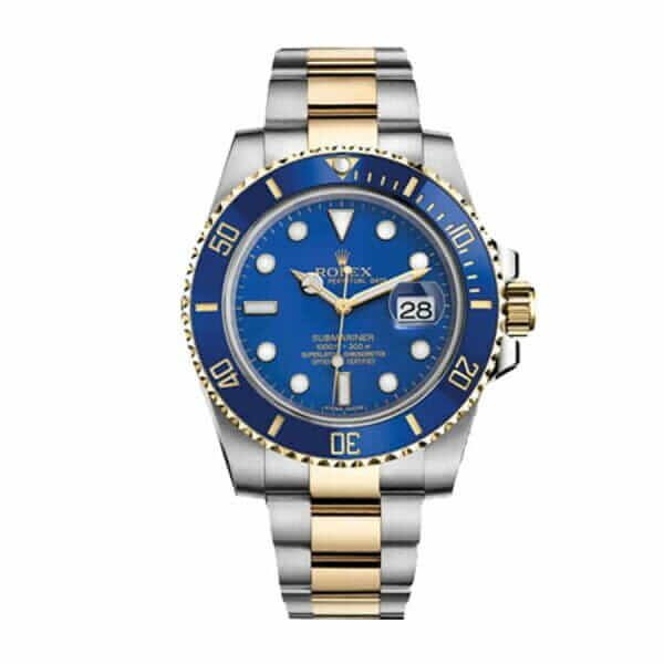 rolex-submariner-date-two-tone-blue-dial-16613-replica