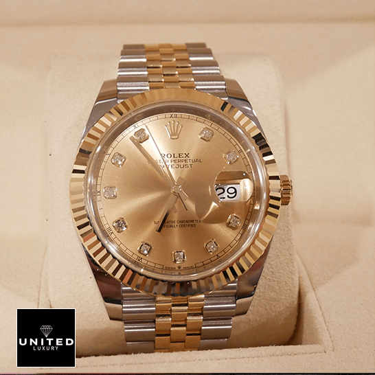 Rolex Datejust 126333 Yellow Gold Diamond Dial Jubilee Replica in the box