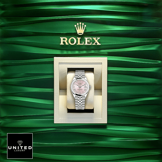 Rolex Lady-Datejust 279160-0013 Replica Green Wave Background