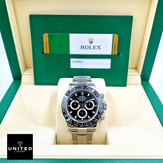 Rolex Daytona 116500ln-0002 Stainless Steel Oyster Replica & Guarantee Card in the Green Rolex Box