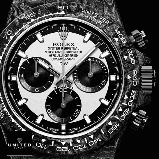 Rolex Daytona Carbon Cream Dial Replica Black Background