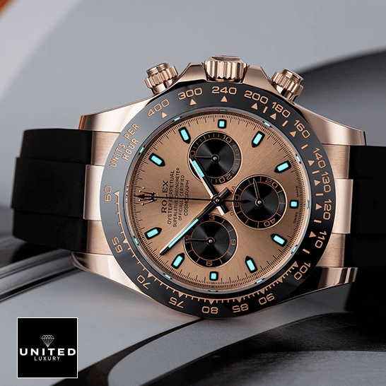 Rolex Daytona Cosmograph 116515LN Rose Gold Dial Luminous Stick Replica