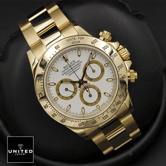 Rolex Daytona Cosmograph 116528 Yellow Gold White Dial Oyster Replica