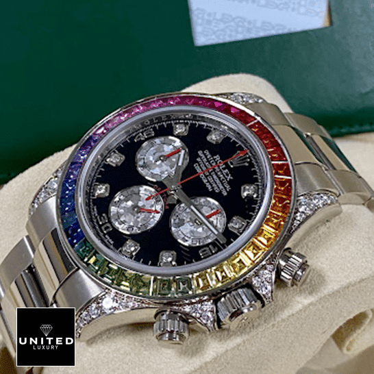 Rolex Daytona White Gold Diamond Set S.Steel Crown & Button Pusher 116599RBOW Replica