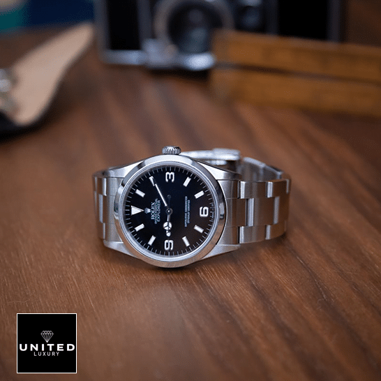 Rolex Explorer 124270 Stainless Steel Replica on the table