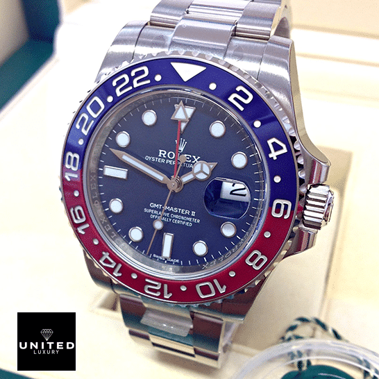 Rolex GMT-Master II 116719BLRO Oyster Replica Silver Crown Pusher