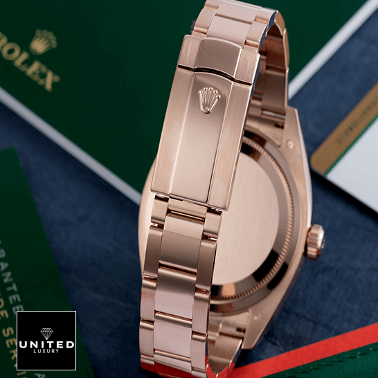 Rolex Sky-Dweller 326935-0007 Rose Gold Oyster Bracelet Fold Clasp on the Rolex Logo Replica