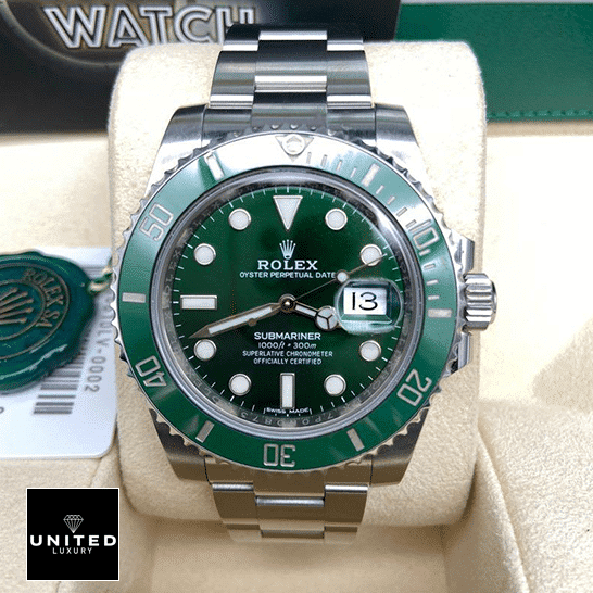 Rolex Submariner Hulk 116610LV Green Dial Replica in the Box