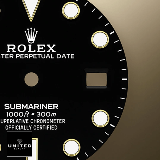Rolex Submariner Date 16803 Black Dial Replica close dial view