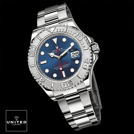 Rolex Yacht Master 116622 Blue Dial Replica black background