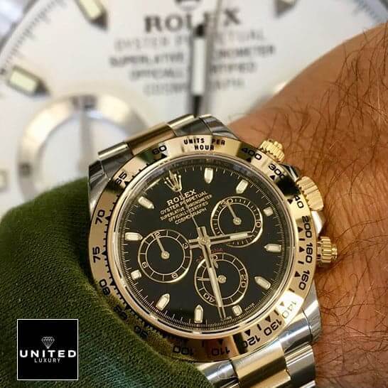 Rolex Daytona Yellow Gold 116508-0004 Replica on his arm